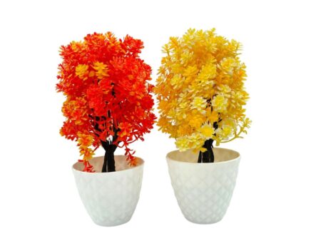 Flowers Artificial Wild Plant with Pot Showcase Decoration Plants Flowers | Fake Plant | Artificial Plants for Home Decor Office Gifting Plants Decorative  (Pack Of 2) (RV-AP16)