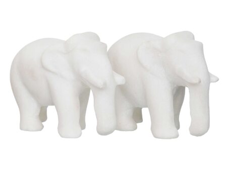 White Marble Elephant Showpieces Home Decor for Living Room, Table, Shelf for Vastu, Feng Shui, Office Decor, Gifting