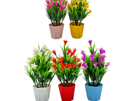 RANI'S CRAFTS Plastic Small Mini Set Of 5 Artificial Plant With Pot Artificial Potted Plants Set Of 5 Home Decor Indoor Small Plants Pot Flowers For Table Desk Decoration (RV-AP4)