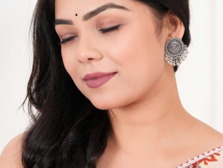 Earrings for Women Traditional Silver AZ838-OXidised Jhumka Set | German Silver Chand Baliyan & Jhumkas Earrings | Birthday & Anniversary Gift -AZ838-OX-ER32