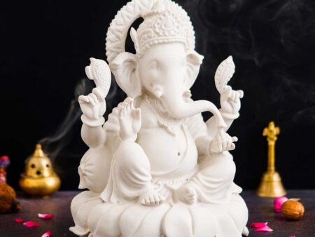 Marble Ganesh ji Statue Idol Murti for Home Decor Office Desk? for HomeDecor Decoration Gifting -1