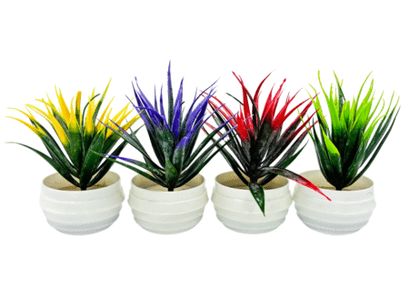 Artificial Fake Grass Outdoor Faux Grasses Plastic Plants Greenery UV Resistant for Outside Home Center Livingroom Table Shelf Entrance Office (Pack Of 4) (RV-AP14)