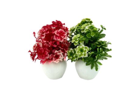 Flowers Artificial Wild Plant with Pot Showcase Decoration Plants Flowers | Fake Plant | Artificial Plants for Home Decor Office Gifting Plants Decorative (Pack Of 2) (RV-AP12)