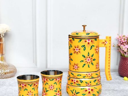 ALUMINIUM JUG WITH GLASS